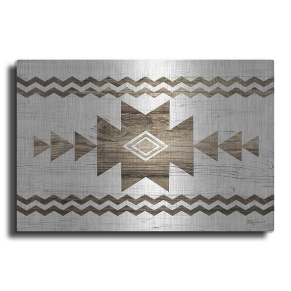 Luxe Metal Art 'Southwest Wood I' by Lori Deiter, Metal Wall Art, 36"x24"