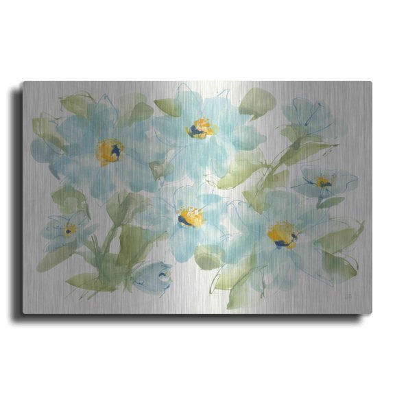Luxe Metal Art 'Sparkling Cosmos' by Chris Paschke, Metal Wall Art, 24"x16"
