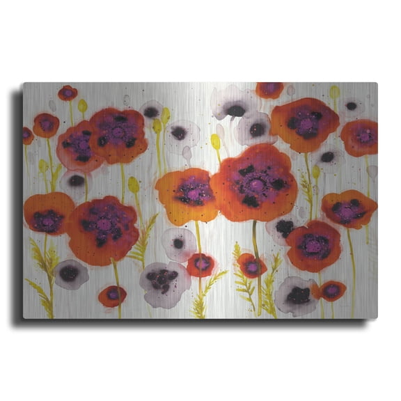 Luxe Metal Art 'Splash Garden 1'  by Shirley Novak Metal Wall Art, 16" x 12"