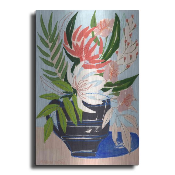 Luxe Metal Art 'Spring Florals 6' by Marisa Anon, Metal Wall Art, 24"x36"