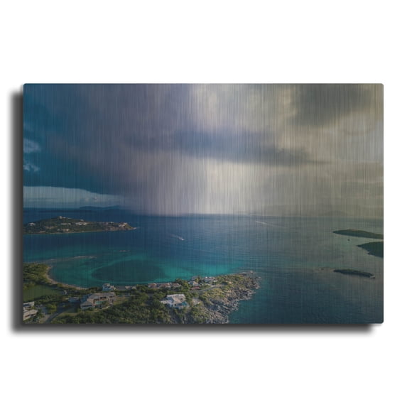 Luxe Metal Art 'St Thomas USVI Rain' by Luxe Metal Portfolio, Metal Wall Art, 16"x12"