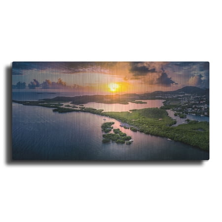 Luxe Metal Art 'St Thomas USVI Sunrset' by Luxe Metal Portfolio, Metal Wall Art, 48"x24"