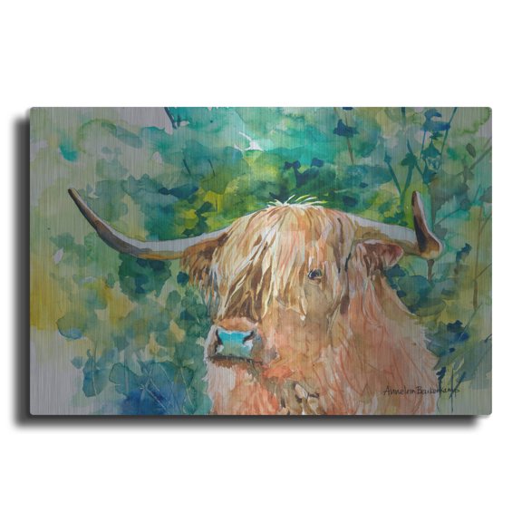 Luxe Metal Art 'Steer 2' by Annelein Beukenkamp Metal Wall Art, 24" x 16"