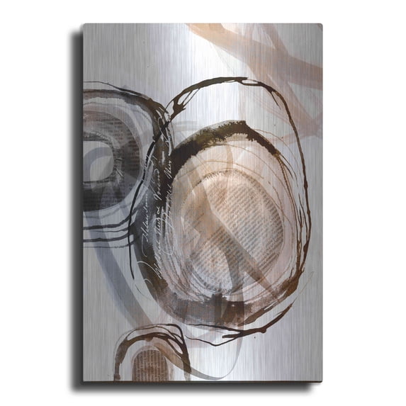 Luxe Metal Art 'Story Of Escape Brown' by Andrea Haase Metal Wall Art, 12"x16"