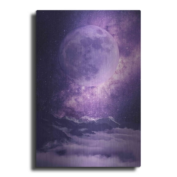Luxe Metal Art 'Sublime Moonlight ' by Unknown Artist, Metal Wall Art, 12"x16"
