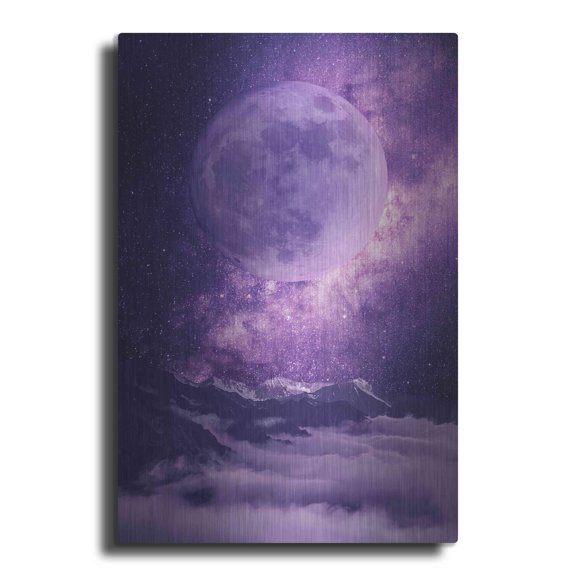 Luxe Metal Art 'Sublime Moonlight ' by Unknown Artist, Metal Wall Art, 24"x36"