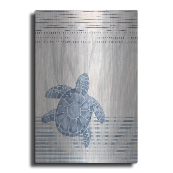 Luxe Metal Art 'Subtle Sea Turtle' by Katie Doucette Metal Wall Art, 24" x 36"