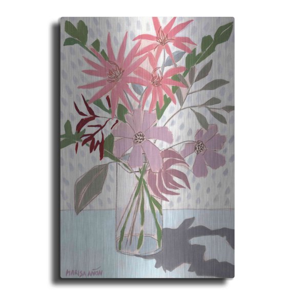 Luxe Metal Art 'Summer Flowers' by Marisa Anon, Metal Wall Art, 24"x36"