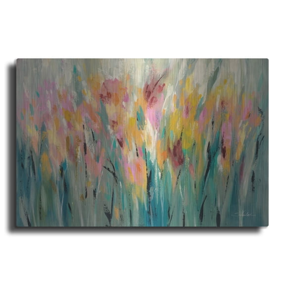Luxe Metal Art 'Summer Garden Joy' by Silvia Vassileva Metal Wall Art, 16" x 12"