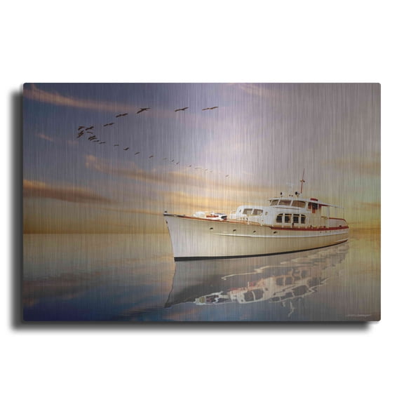 Luxe Metal Art 'Summer Sunset' by Carlos Casamayor, Metal Wall Art, 24"x16"