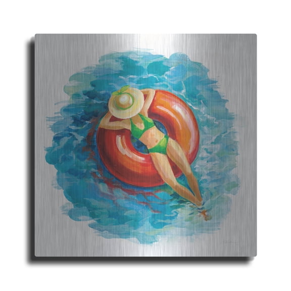 Luxe Metal Art 'Sunbather I' by Silvia Vassileva, Metal Wall Art, 36" x 36"
