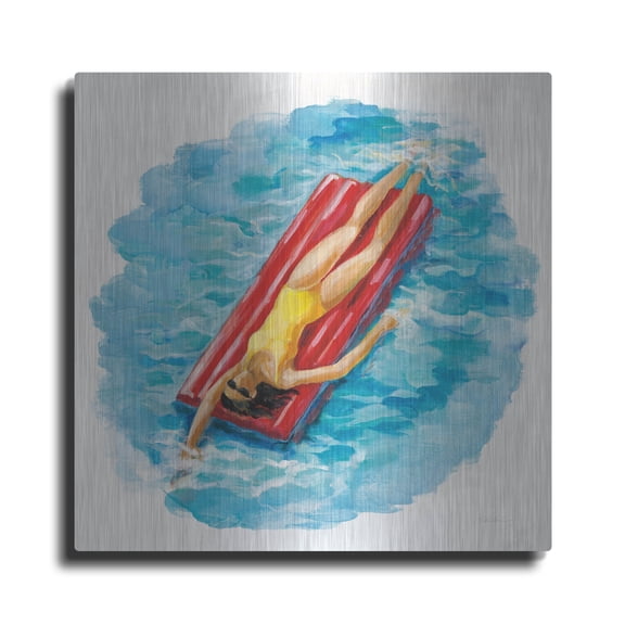 Luxe Metal Art 'Sunbather II' by Silvia Vassileva, Metal Wall Art, 36" x 36"
