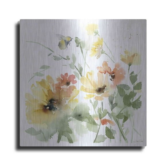 Luxe Metal Art 'Sunflower Meadow I' by Katrina Pete, Metal Wall Art, 36"x36"