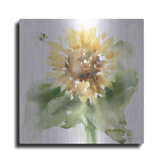 Luxe Metal Art 'Sunflower Meadow III' by Katrina Pete, Metal Wall Art, 24"x24"