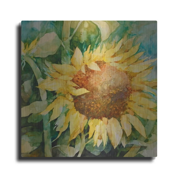 Luxe Metal Art 'Sunflower'  by Annelein Beukenkamp Metal Wall Art, 36" x 36"