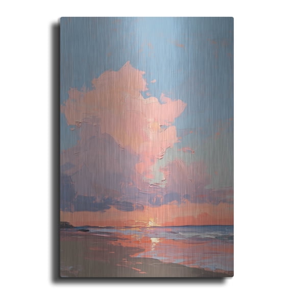 Luxe Metal Art 'Sunset In Pink' by Svetlana Aleynikova Metal Wall Art, 12" x 16"