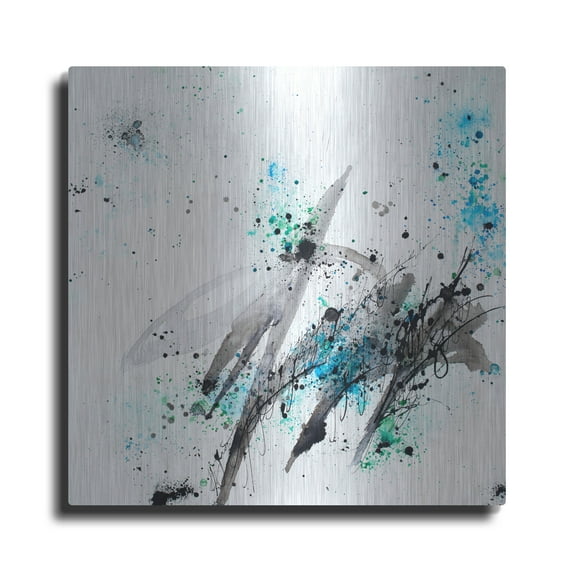 Luxe Metal Art 'Tableau Reboot' by Hanna Bruer, Metal Wall Art, 24"x24"