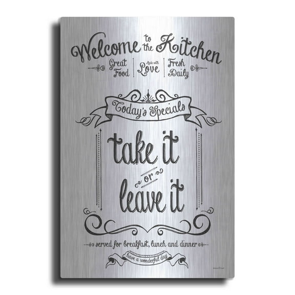 Luxe Metal Art 'Take It or Leave It' by lettered & lined, Metal Wall Art, 24"x36"