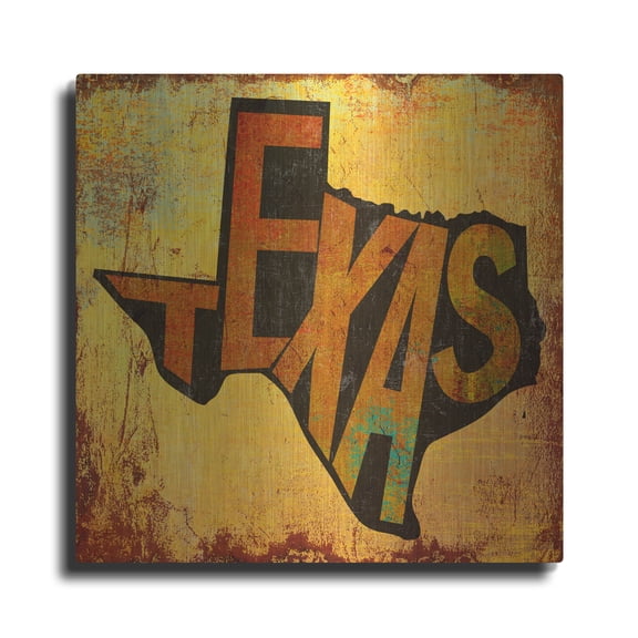 Luxe Metal Art 'Texas' by Art Licensing Studio Metal Wall Art, 12" x 12"