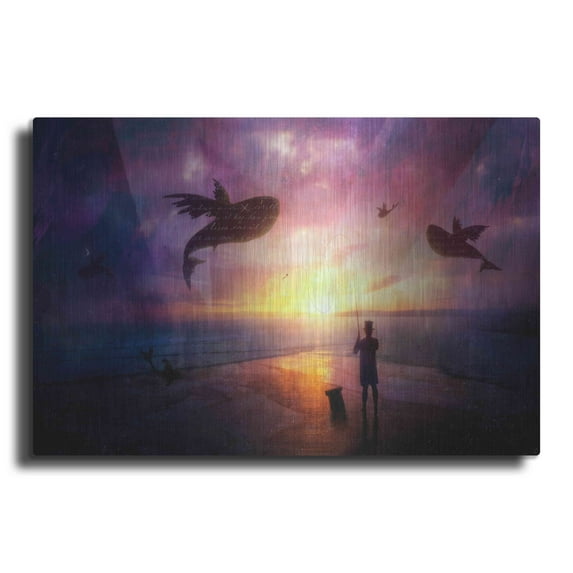 Luxe Metal Art 'The Answer' by Mario Sanchez Nevado, Metal Wall Art, 16"x12"