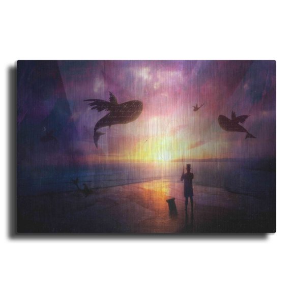 Luxe Metal Art 'The Answer' by Mario Sanchez Nevado, Metal Wall Art, 16"x12"