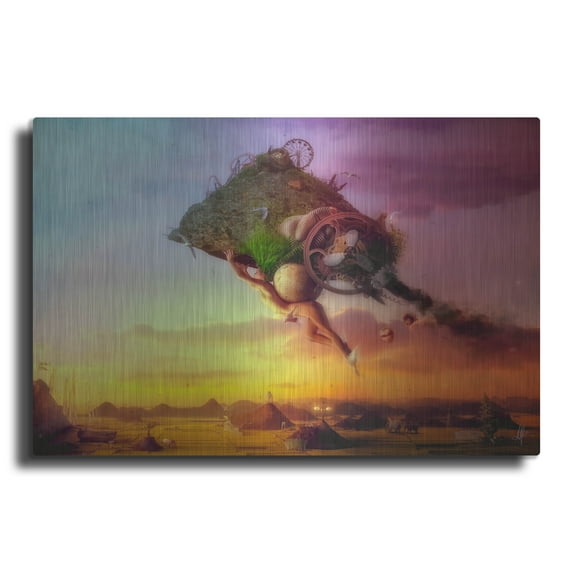 Luxe Metal Art 'The Carnival is Over' by Mario Sanchez Nevado, Metal Wall Art, 16"x12"