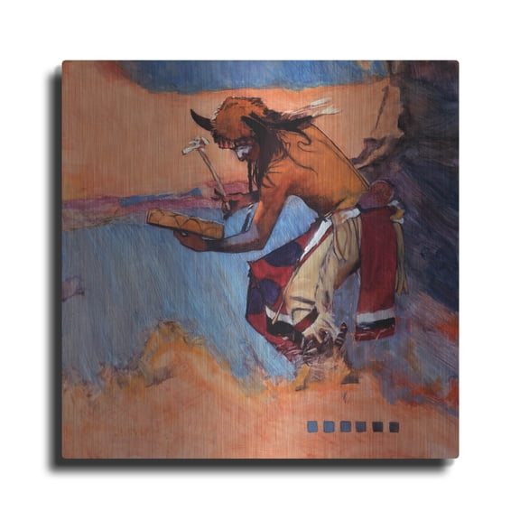 Luxe Metal Art 'The Drummer' by J. E. Knauf, Metal Wall Art, 12"x12"