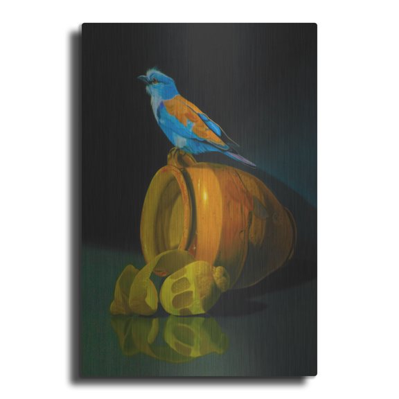 Luxe Metal Art 'The European Rollet And The Provencal Pot' by Valery Vecu Quitard, Metal Wall Art, 12"x16"