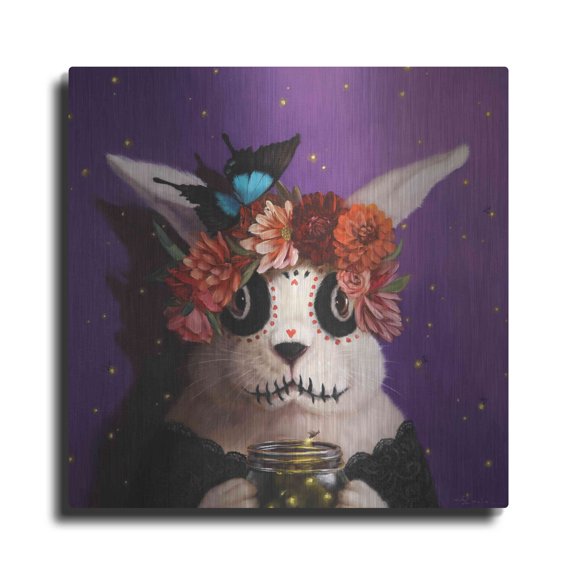 Luxe Metal Art 'The Firefly Keeper' by Lucia Heffernan, 12"x12"