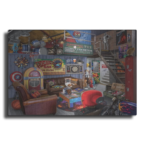 Luxe Metal Art 'The Hangout' by Bigelow Illustrations Metal Wall Art, 16" x 12"