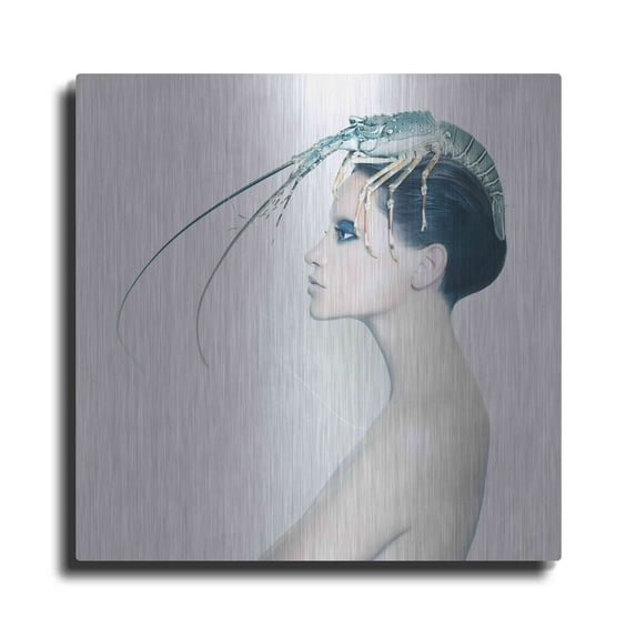 Luxe Metal Art 'The Lady and the Hummer' by Incado, Metal Wall Art, 24"x24"