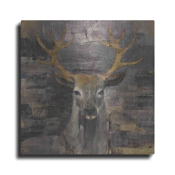 Luxe Metal Art 'The Leader Gold' by Albena Hristova, Metal Wall Art, 12"x12"