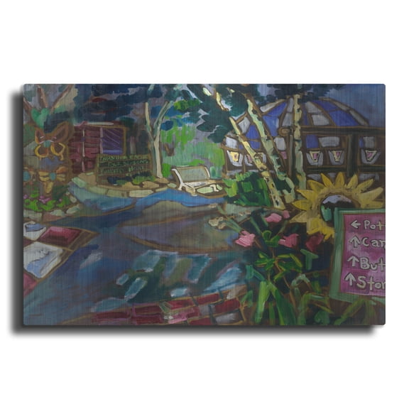 Luxe Metal Art 'The Market Place 2' by Erin McGee Ferrell Metal Wall Art, 16" x 12"