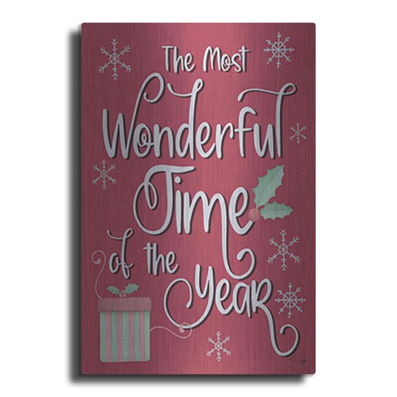 Luxe Metal Art 'The Most Wonderful' by Yass Naffas Designs, Metal Wall Art, 12"x16"