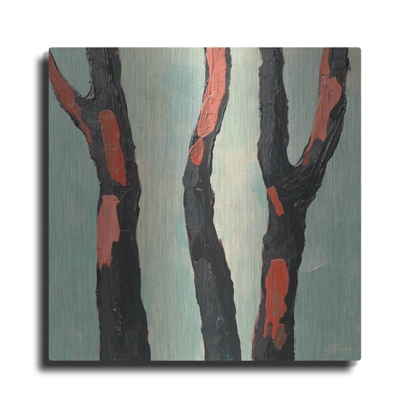 Luxe Metal Art 'Three Trunks' by Svetlana Aleynikova Metal Wall Art, 12" x 12"
