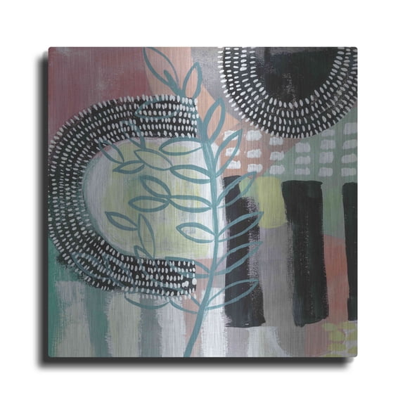 Luxe Metal Art 'Ticker Tape II' by Chariklia Zarris, Metal Wall Art, 12"x12"