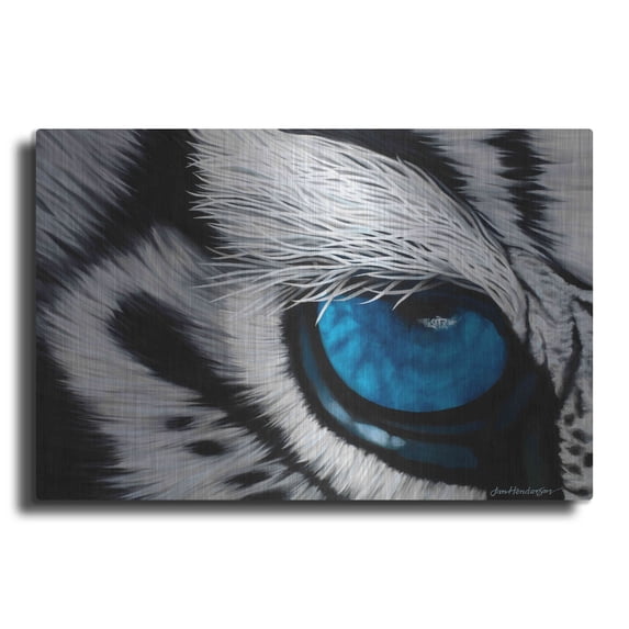 Luxe Metal Art 'Tiger Eye' by Jan Henderson, Metal Wall Art, 16"x12"