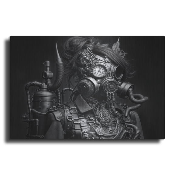 Luxe Metal Art 'Time Traveler 2' by KIR.DART Metal Wall Art, 16" x 12"