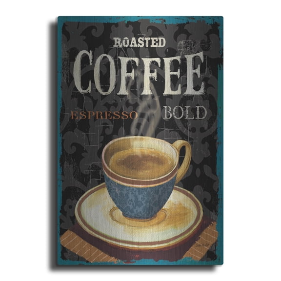 Luxe Metal Art 'Today's Coffee IV' by Lisa Audit, Metal Wall Art, 24"x36"