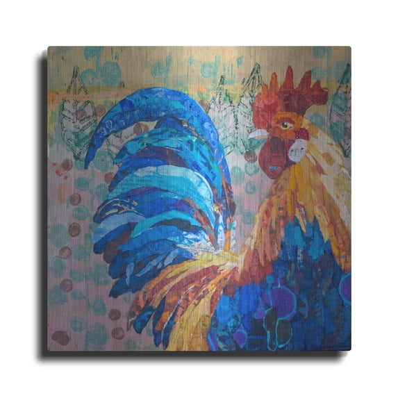 Luxe Metal Art 'Top of the Morning 1' by St. Hilaire Elizabeth, Metal Wall Art, 24"x24"