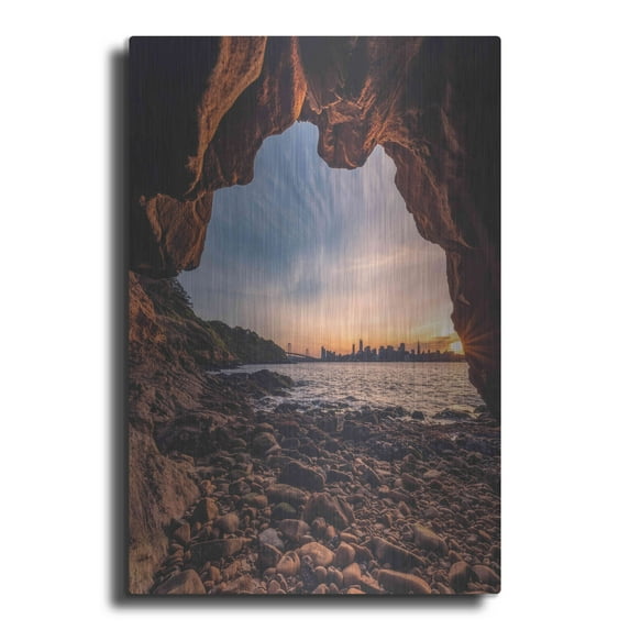 Luxe Metal Art 'Treasure Island Cave' by Bruce Getty, Metal Wall Art, 16"x24"