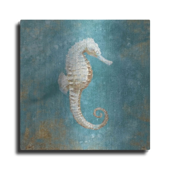 Luxe Metal Art 'Treasures From The Sea I' by Danhui Nai, Metal Wall Art, 36"x36"