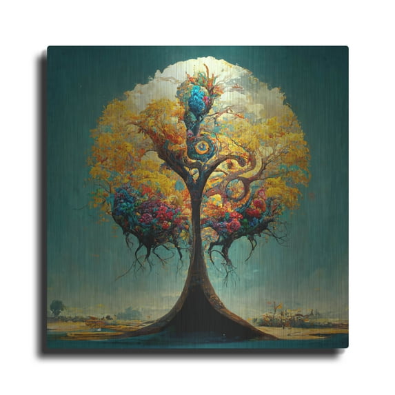 Luxe Metal Art 'Tree Of Life 32' by Ray Heere, Metal Wall Art, 36"x36"