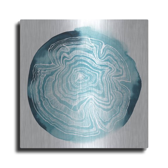 Luxe Metal Art 'Tree Ring Overlay IV' by Grace Popp, Metal Wall Art Glass, 36" x 36"