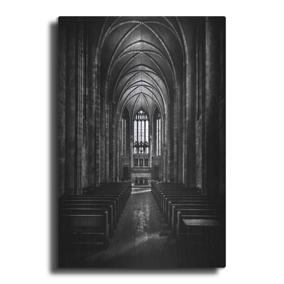 Luxe Metal Art 'Trinity College Chapel' by Brian Carson, Metal Wall Art, 12"x16"