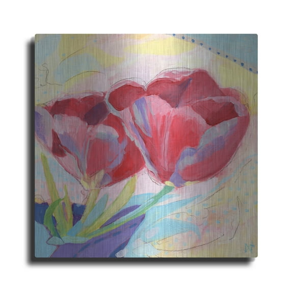 Luxe Metal Art 'Tulips No 2' by Ann Thompson Nemcosky, Metal Wall Art, 36"x36"