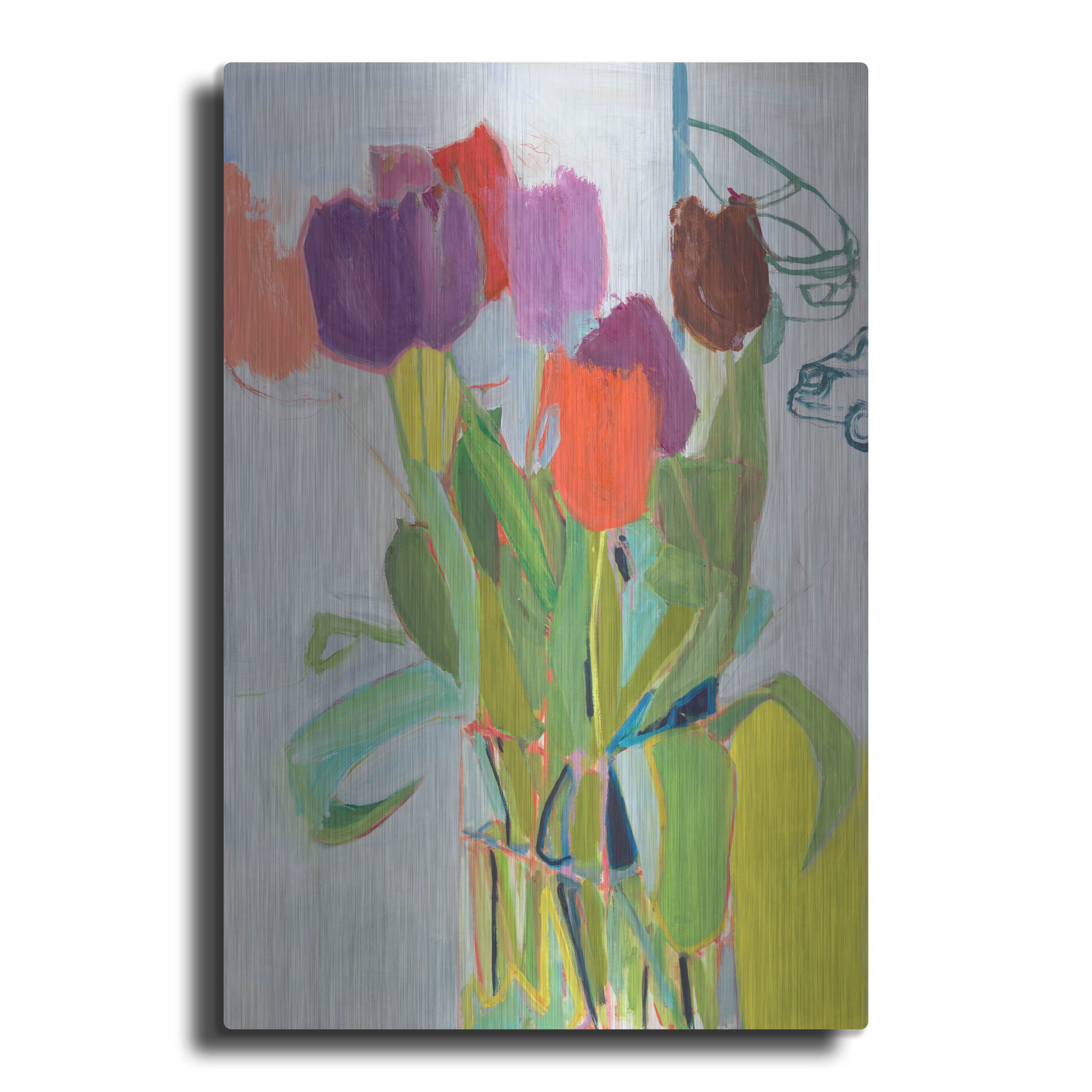 Luxe Metal Art ' Tulips and Two Cars' by Jessica Singerman, Metal Wall ...