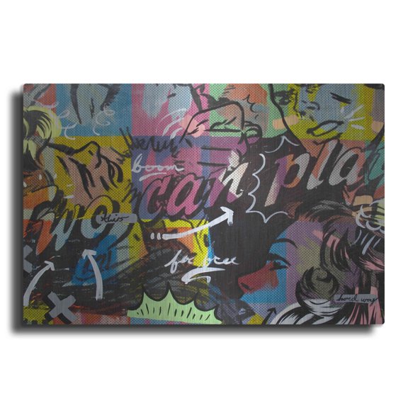 Luxe Metal Art 'Two Can Play' by Dan Monteavaro, Metal Wall Art, 36"x24"