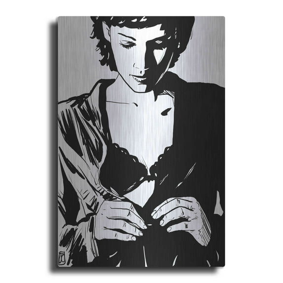 Luxe Metal Art 'Unbutton' by Giuseppe Cristiano, Metal Wall Art, 12"x16"