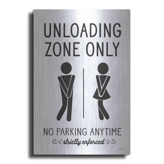Luxe Metal Art 'Unloading Zone Only' by lettered & lined, Metal Wall Art, 12"x16"